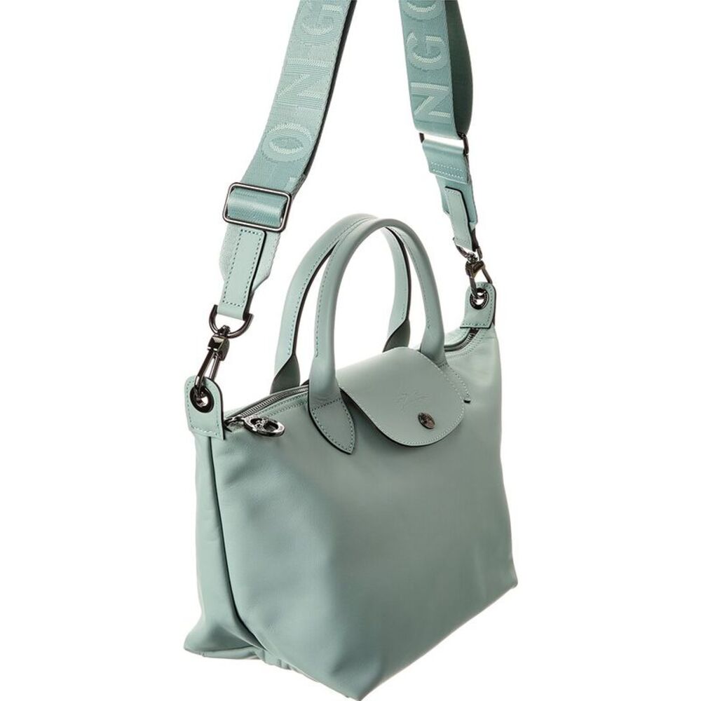 Longchamp Le Pliage Xs Leather Short Handle Handbag, Blue - Picture 3 of 4
